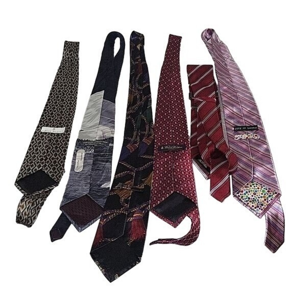 Designer Silk Tie Lot 6 Brooks brothers Bill Blass City of London Christina Desi